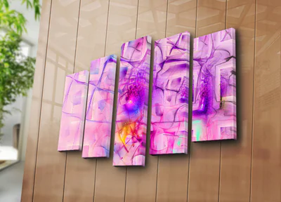 Tablou decorativ, 5PATK-222, 19 x 70 cm, Multicolor