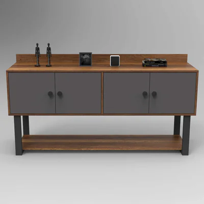 Consola, Hanah Home, Mn04-Ba, 180x93.2x85 cm, Nuc / Antracit