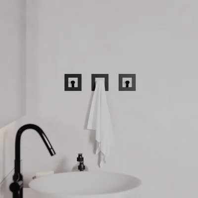 cuier de perete kaly metal square hanger fier vopsit static negru