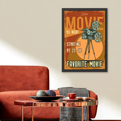 Tablou decorativ, Favorite Movie (55 x 75), Polistiren, Multicolor