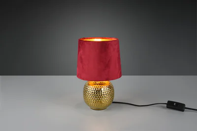 Lampa de masa Sophia, RL, 16x26 cm, 40W, 1x E14, ceramica, auriu/rosu