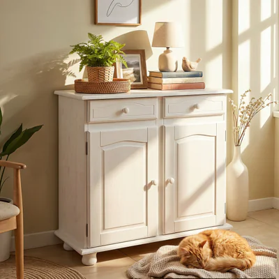 Comoda Lovi, Inter Link, 88x43x86 cm, lemn, alb