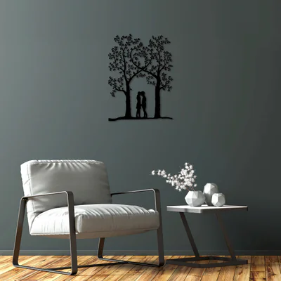 Decoratiune de perete, Love Garden, Dimensiune: 46 x 63 cm, Negru