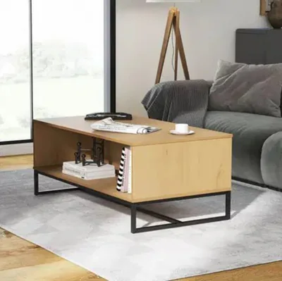 Masuta de cafea Vivo, Inter Link, 110x60x45 cm, lemn, stejar/negru