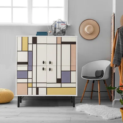 Dulap multifunctional, Vella, Midia, 95 x 111 x 36 cm, pal melaminat, multicolor