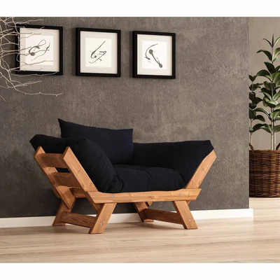 Fotoliu de gradina, Hanah Home, CPT8159-140, Teak / Negru