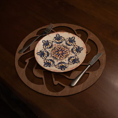 Set de covorase de masa din lemn, Hermia, 790PYN1110, Dimensiune: 36 x 36 cm (4 bucati), Wenge