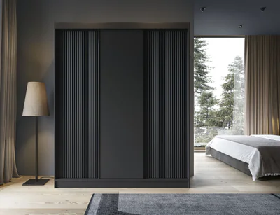 Dulap pentru haine ELTAP, Prescco III, 180x60x220 cm, MDF/ABS, negru