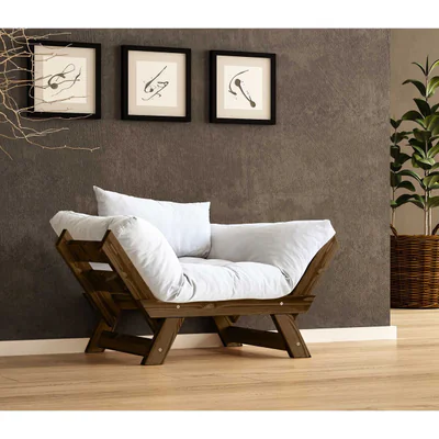 Fotoliu de gradina, Hanah Home, CPT8131-140, Nuc/Alb