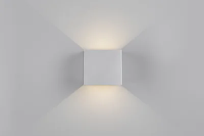 Aplica de perete patrata pentru exterior Genie, RL NOW, 10x10.5x10 cm, 1W, 2x SMD, plastic, titaniu