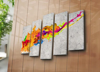 Tablou decorativ, 5PATK-220, 19 x 70 cm, Multicolor