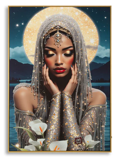 Tablou decorativ cu LED, Mauro Ferretti, Venus, 70x100 cm, lemn de pin/canvas, multicolor