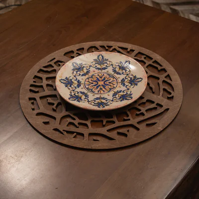 Set de covorase de masa din lemn, Hermia, 790PYN1102, Dimensiune: 36 x 36 cm (4 bucati), Wenge