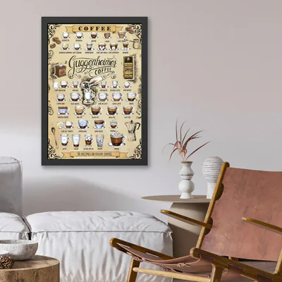 Tablou decorativ, Guggenheimes Coffee (55 x 75), Polistiren, Multicolor