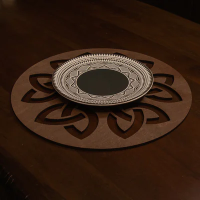 Set de covorase de masa din lemn, Hermia, 790PYN1119, Dimensiune: 36 x 36 cm (4 bucati), Wenge