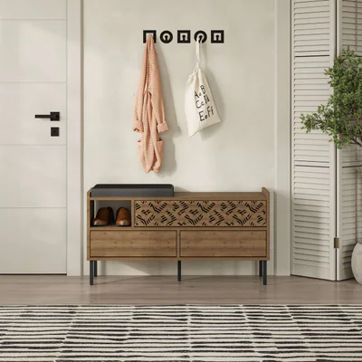 Pantofar, Hanah Home, Heaton Shoe Bench, 111x56.5x37 cm, Maro