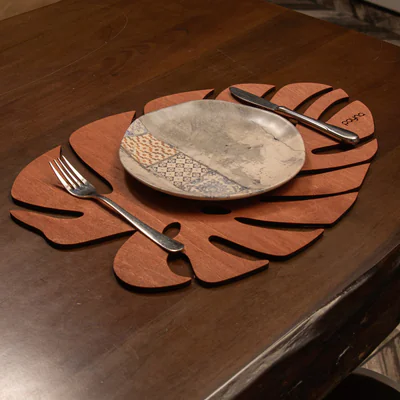 Set de covorase de masa din lemn, Hermia, 790PYN1124, Dimensiune: 33 x 45 cm (4 bucati), Roz